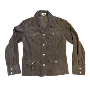 Van Heusen Women's Brown Corduroy 4 Button Blazer‎ Jacket Size M